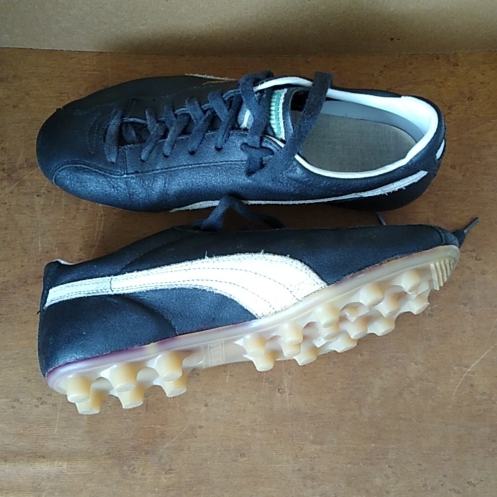 VTG Puma "Pioneer" Black Leather Soccer Cleats | US 7 - Picture 9 of 12